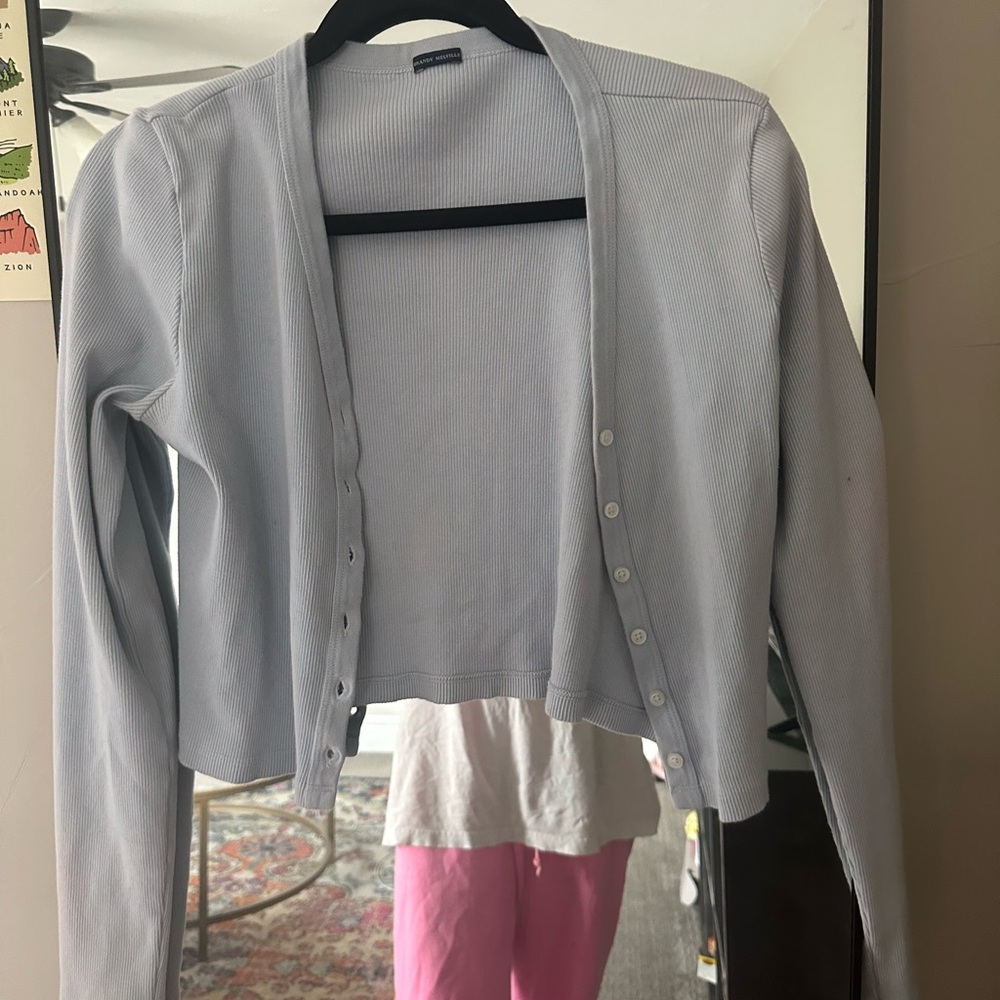 Light Blue Brandy Melville Button Up Sweater